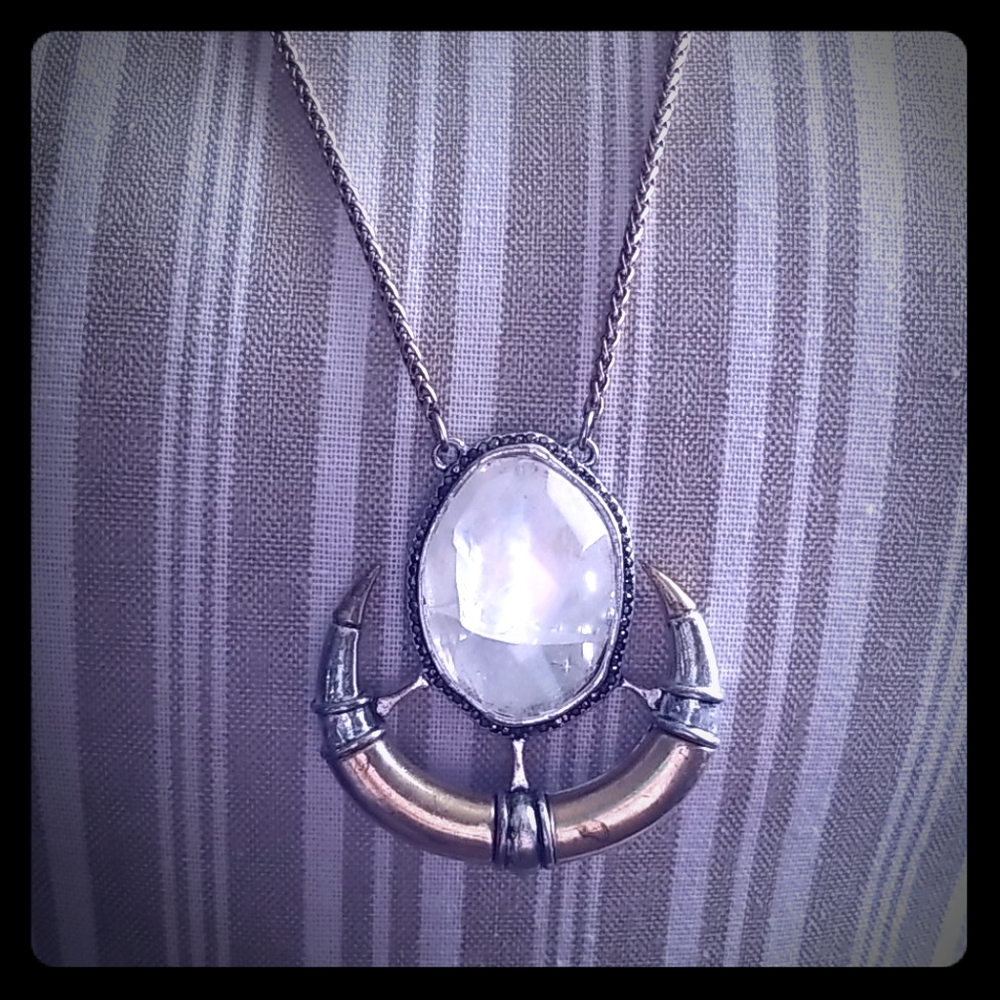 Lucky Brand White Stone Tusk Necklace
